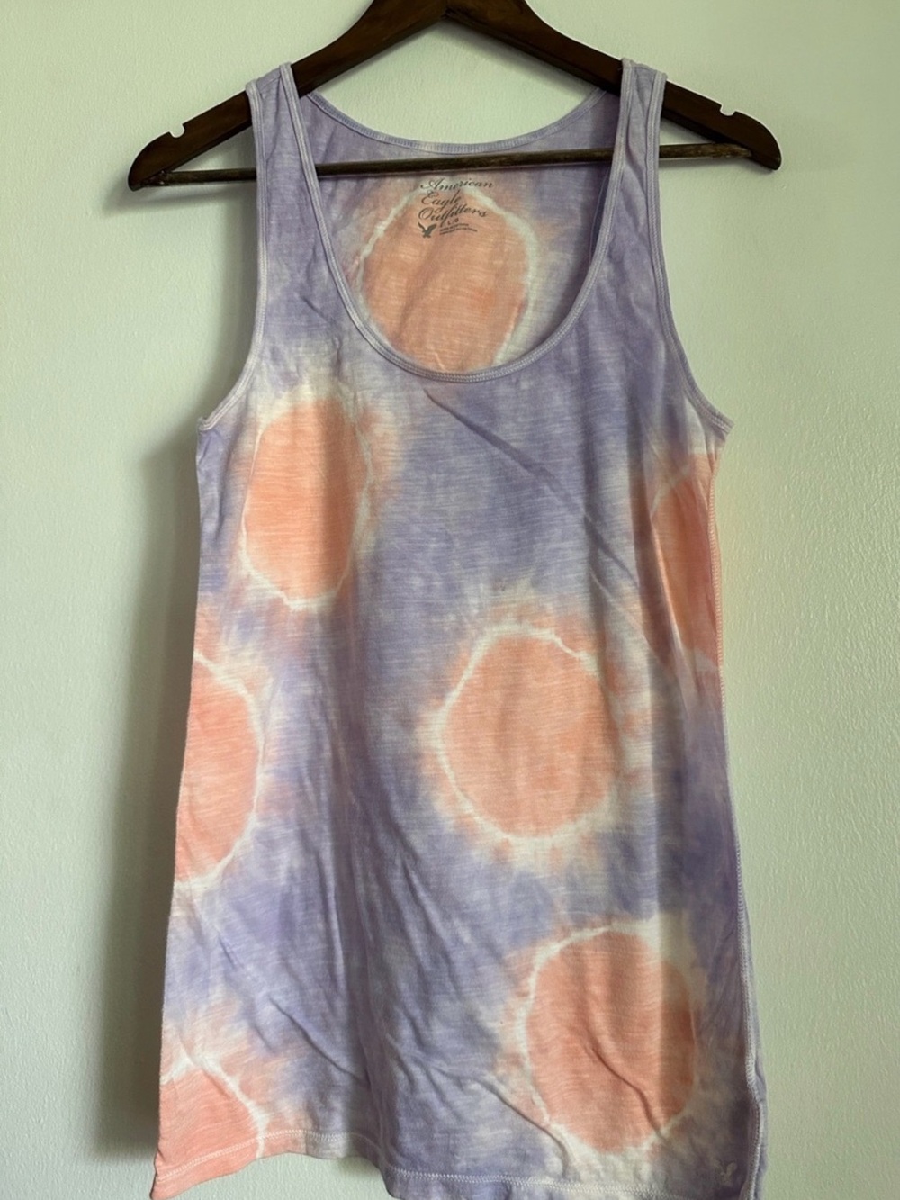 Tie-Dye Scoop Neck Tank Top - Lavender & Peach